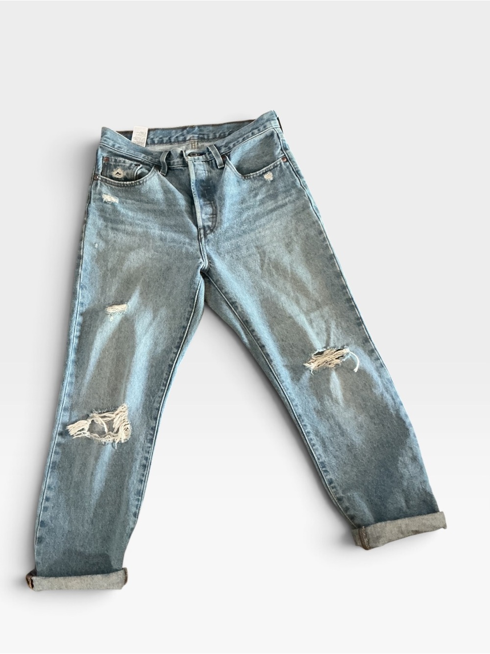 Levi's Light Blue Relaxed Distressed Women's Jeans